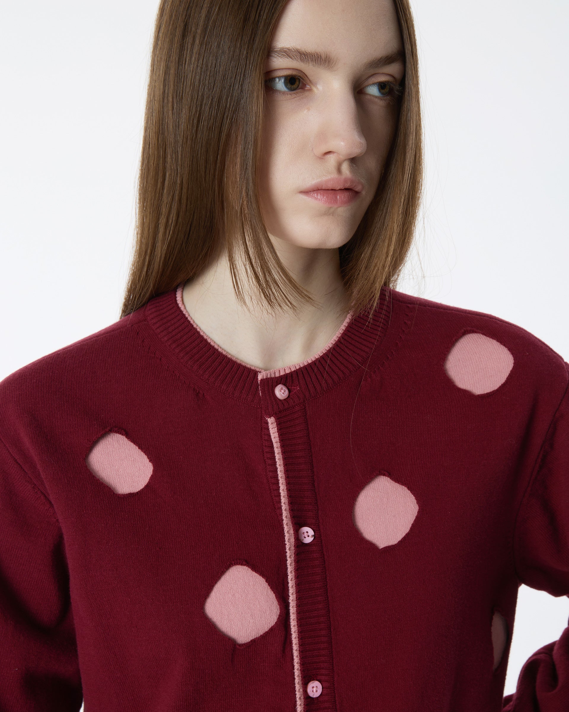 Ader Error - Cardigan Product. 27 (Burgundy) product image 4 | TRAB K-Fashion Australia