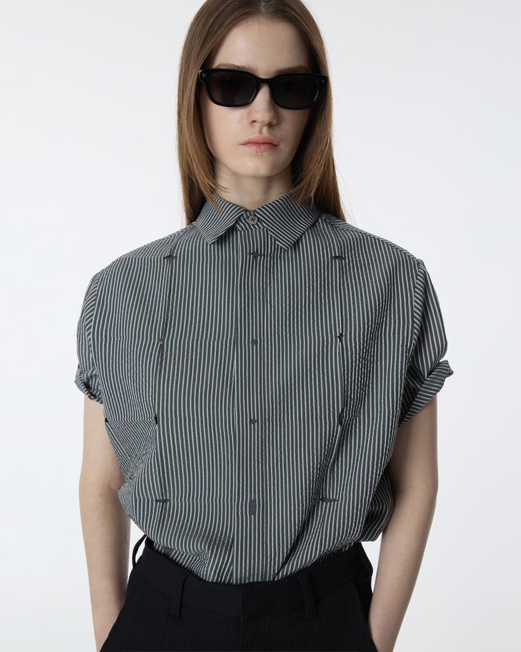 Ader Error - Half Sleeve Shirt Product. 38 (Noir) product image 5 | TRAB K-Fashion Australia
