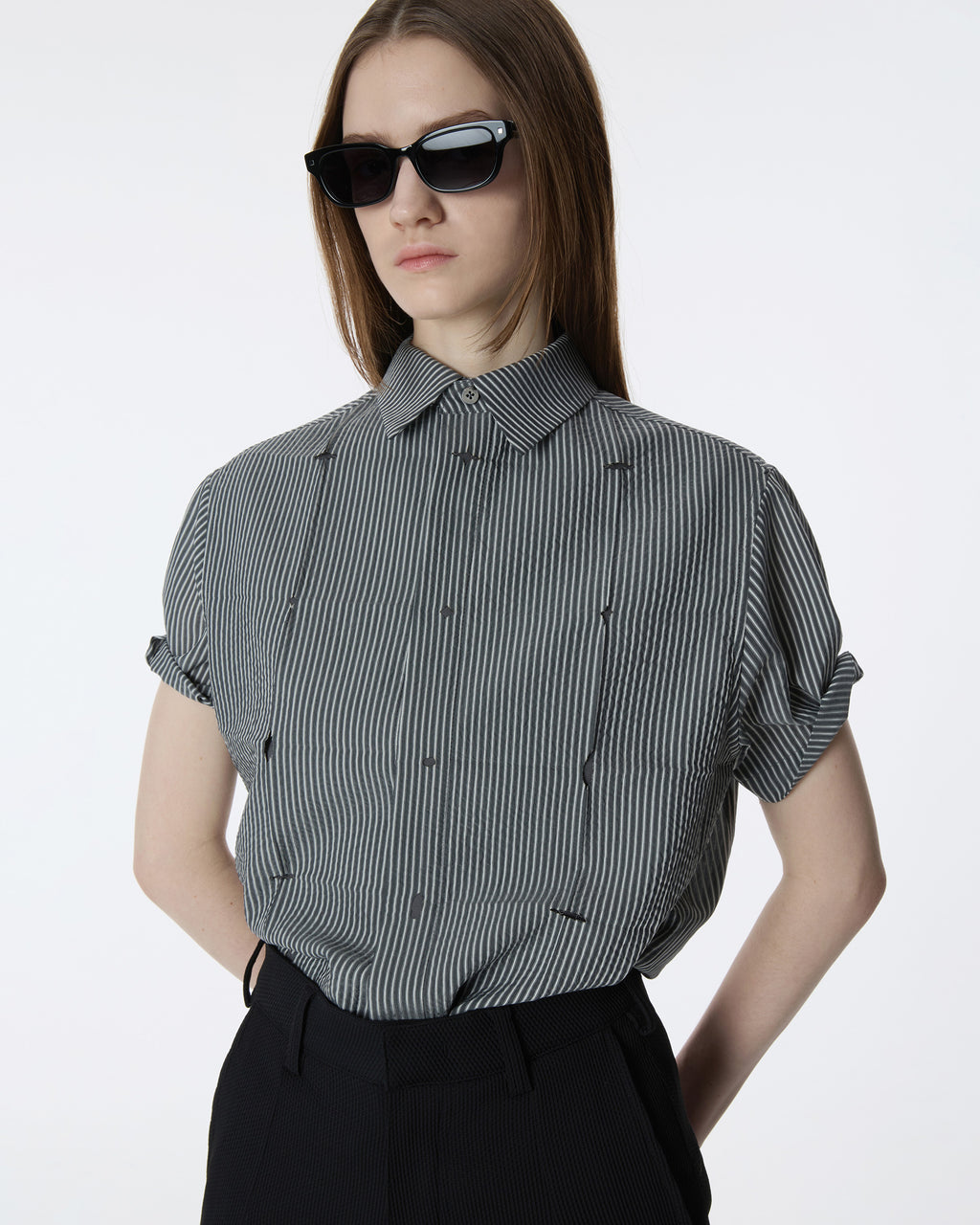 Ader Error - Half Sleeve Shirt Product. 38 (Noir) product image 6 | TRAB K-Fashion Australia