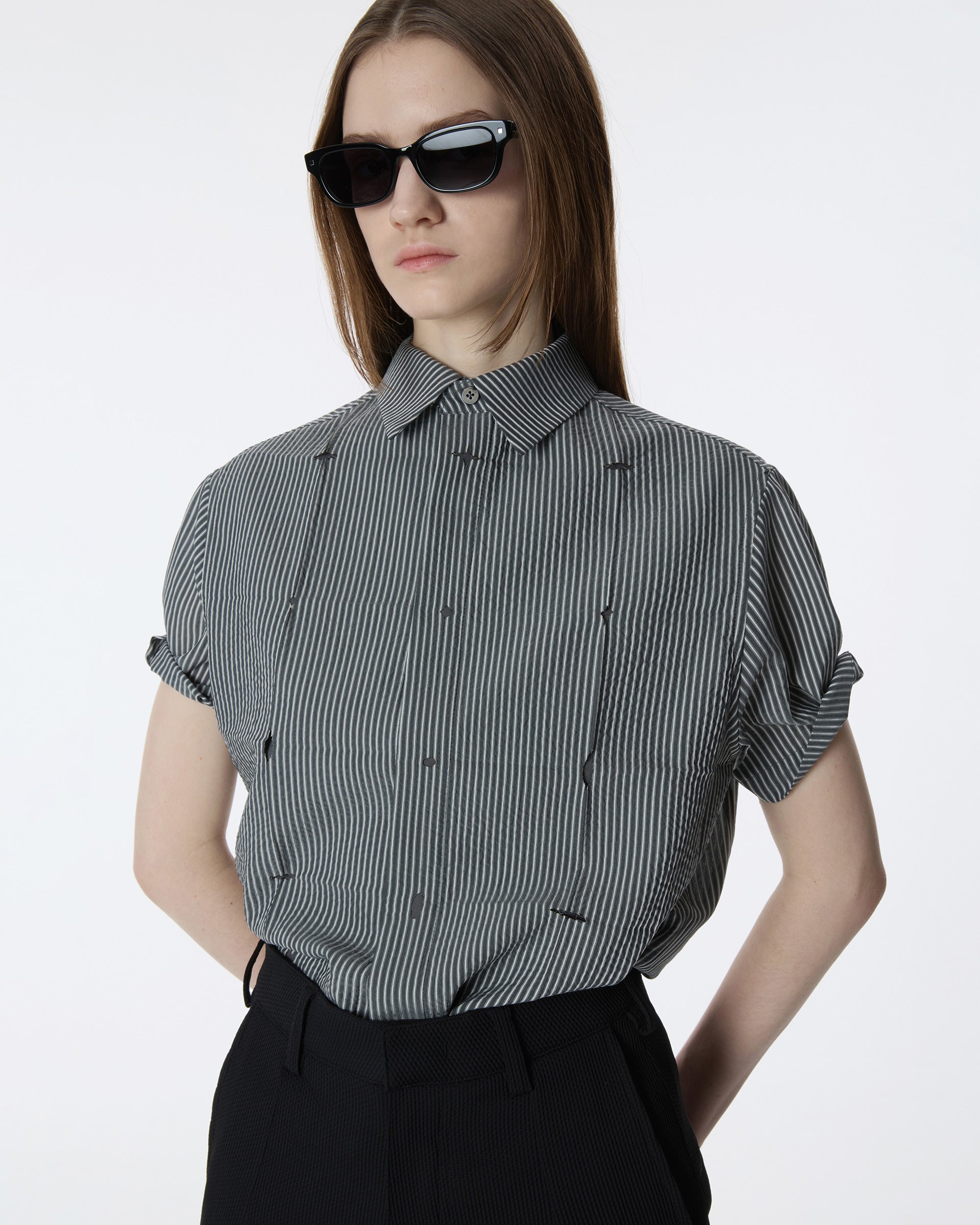 Ader Error - Half Sleeve Shirt Product. 38 (Noir) product image 6 | TRAB K-Fashion Australia