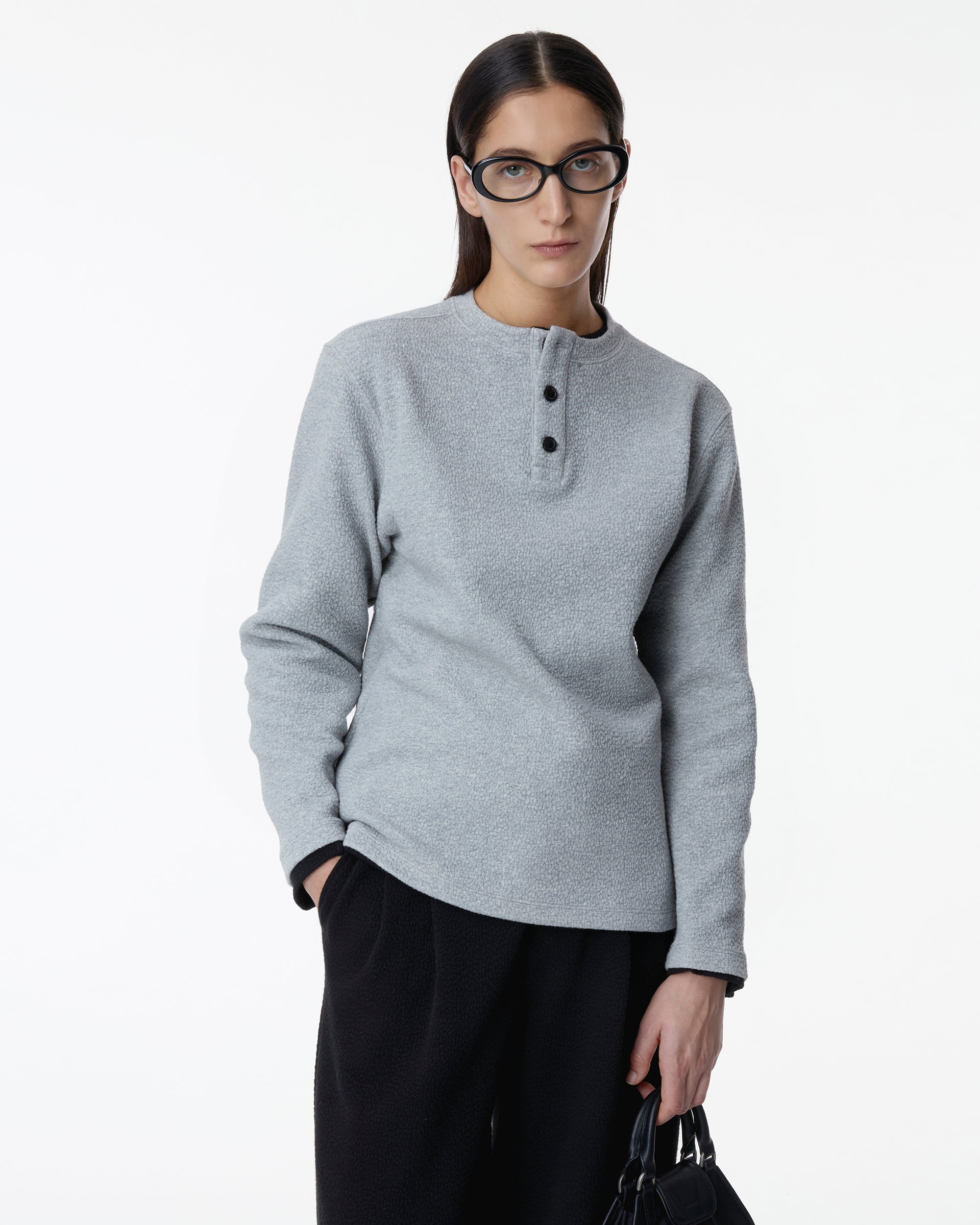 Ader Error - Realce Henley Neck T-shirt Product. 5 (Grey) product image 4 | TRAB K-Fashion Australia