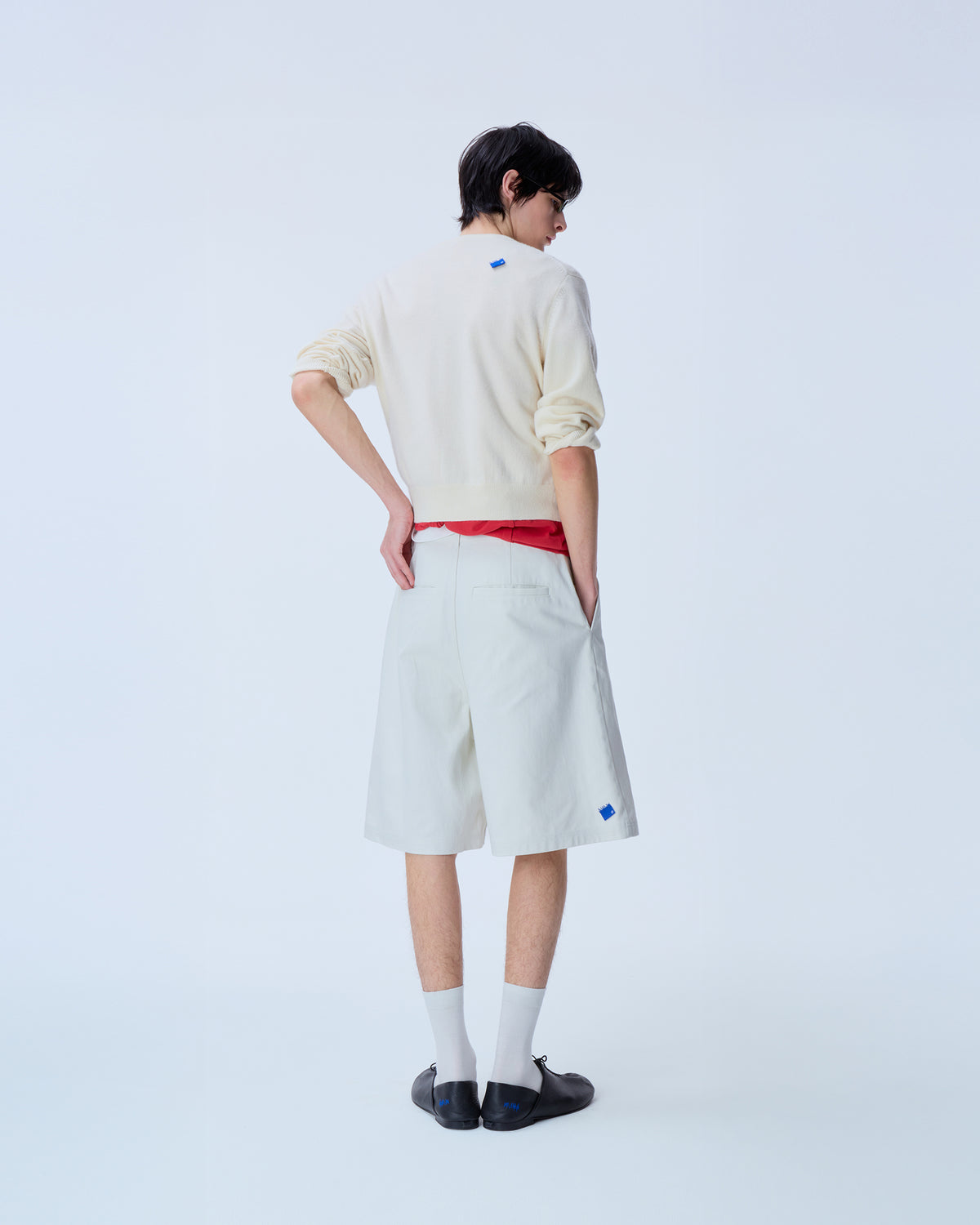 Ader Error - Sig; BL Tag shorts 01 (Ivory) product image 3 | TRAB K-Fashion Australia