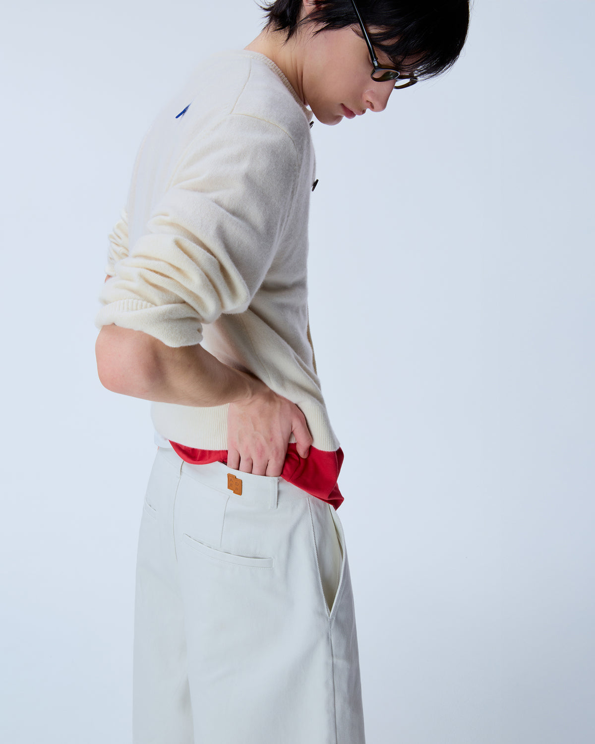 Ader Error - Sig; BL Tag shorts 01 (Ivory) product image 5 | TRAB K-Fashion Australia