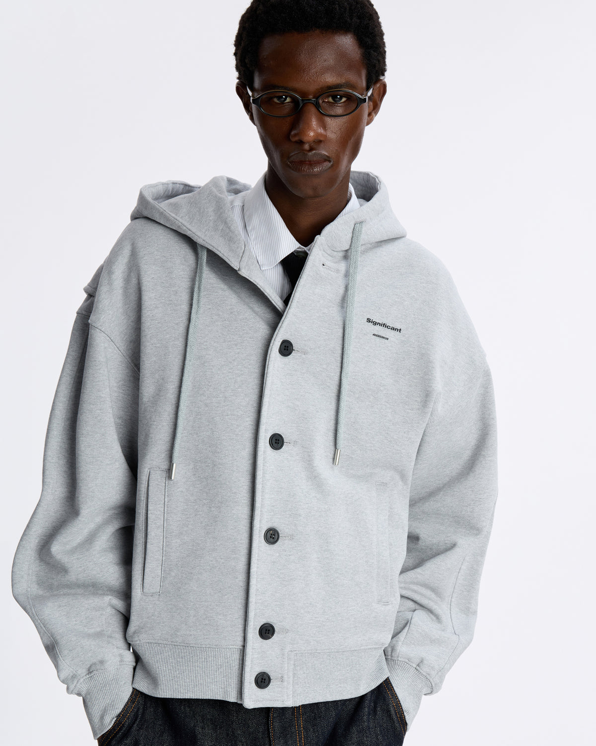 Ader Error - Sig; BL Tag Hoodie Jacket 01 (Grey) product image 4 | TRAB K-Fashion Australia