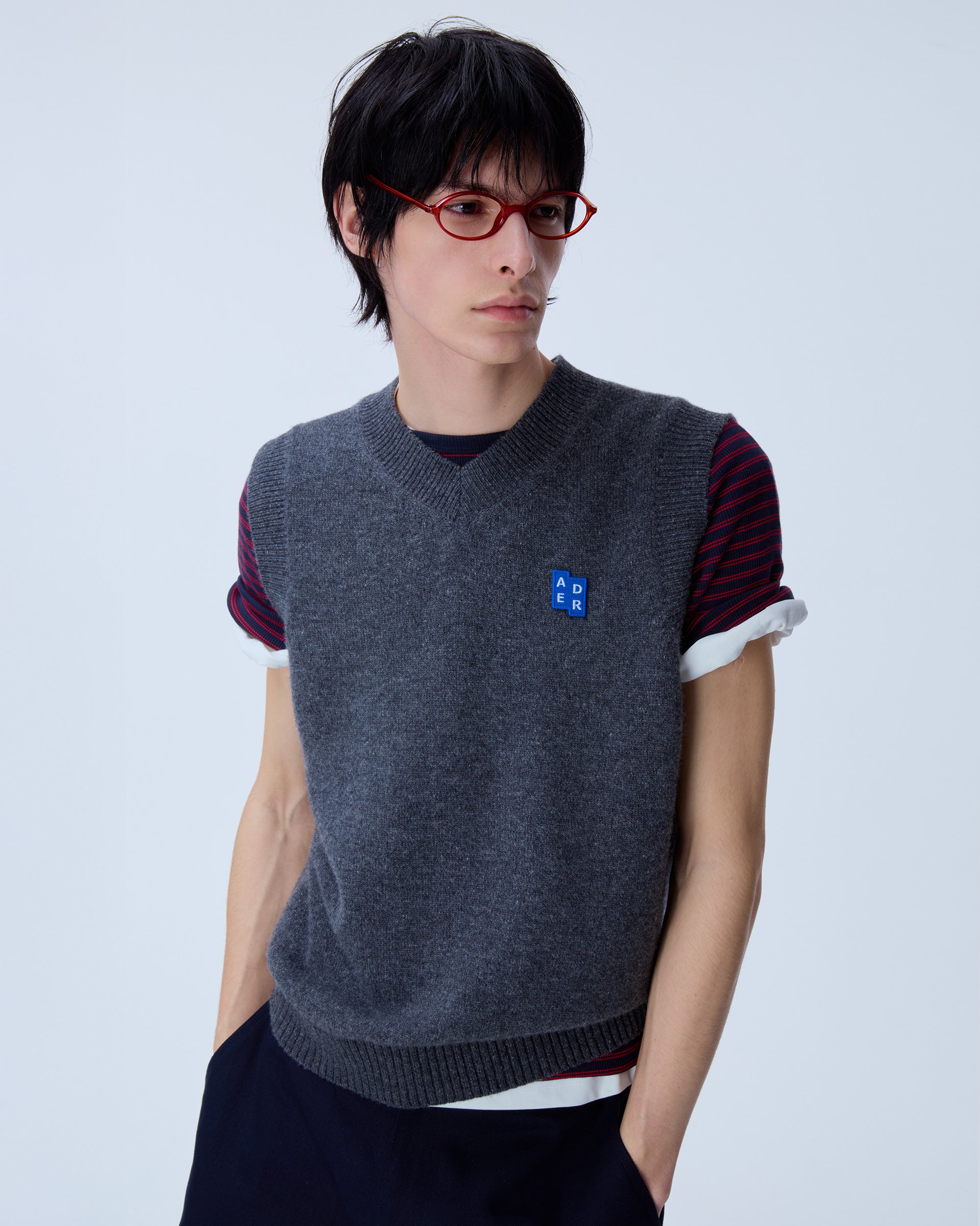 Ader Error - Sig; BL Tag knit vest 01 (Charcoal) product image 16 | TRAB K-Fashion Australia