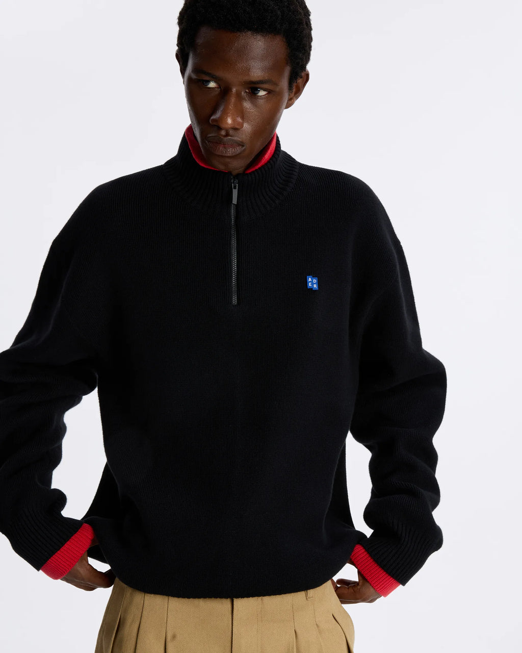 Ader Error - Sig; BL Tag Half Zip-Up Knit 01 (Noir) product image 4 | TRAB K-Fashion Australia