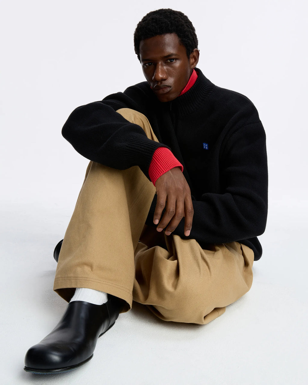 Ader Error - Sig; BL Tag Half Zip-Up Knit 01 (Noir) product image 5 | TRAB K-Fashion Australia