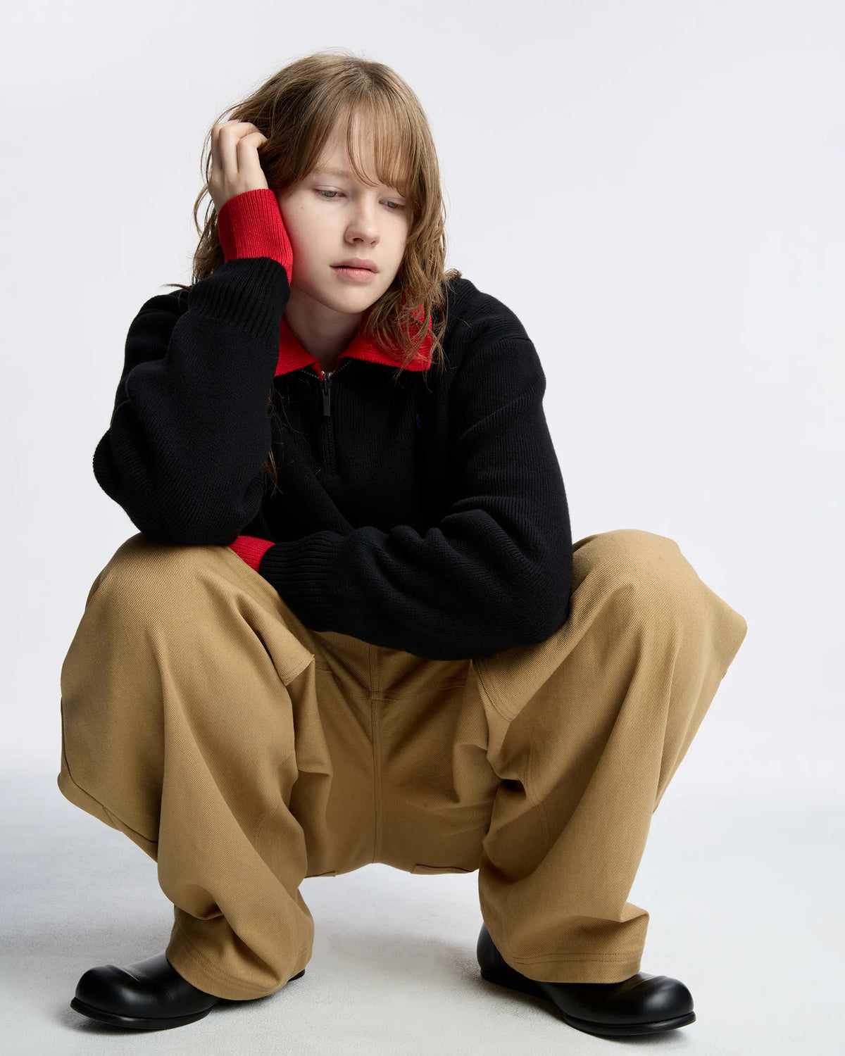 Ader Error - Sig; BL Tag Half Zip-Up Knit 01 (Noir) product image 14 | TRAB K-Fashion Australia