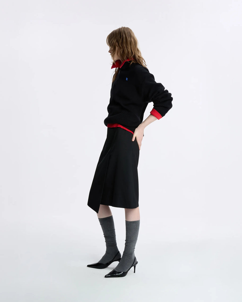 Ader Error - Sig; BL Tag Half Zip-Up Knit 01 (Noir) product image 16 | TRAB K-Fashion Australia