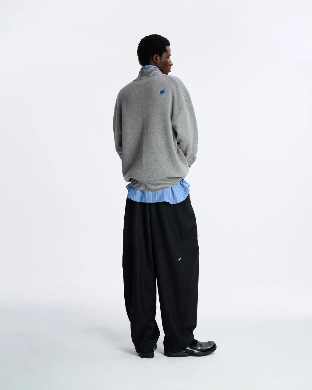 Ader Error - Sig; BL Tag Half Zip-Up Knit 01 (Grey) product image 3 | TRAB K-Fashion Australia