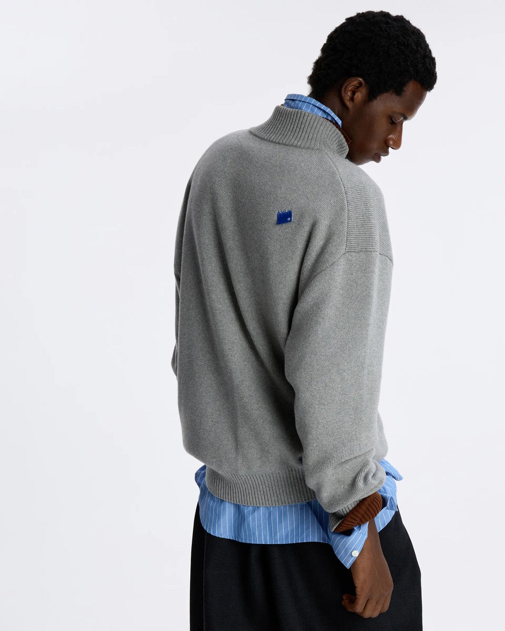 Ader Error - Sig; BL Tag Half Zip-Up Knit 01 (Grey) product image 5 | TRAB K-Fashion Australia