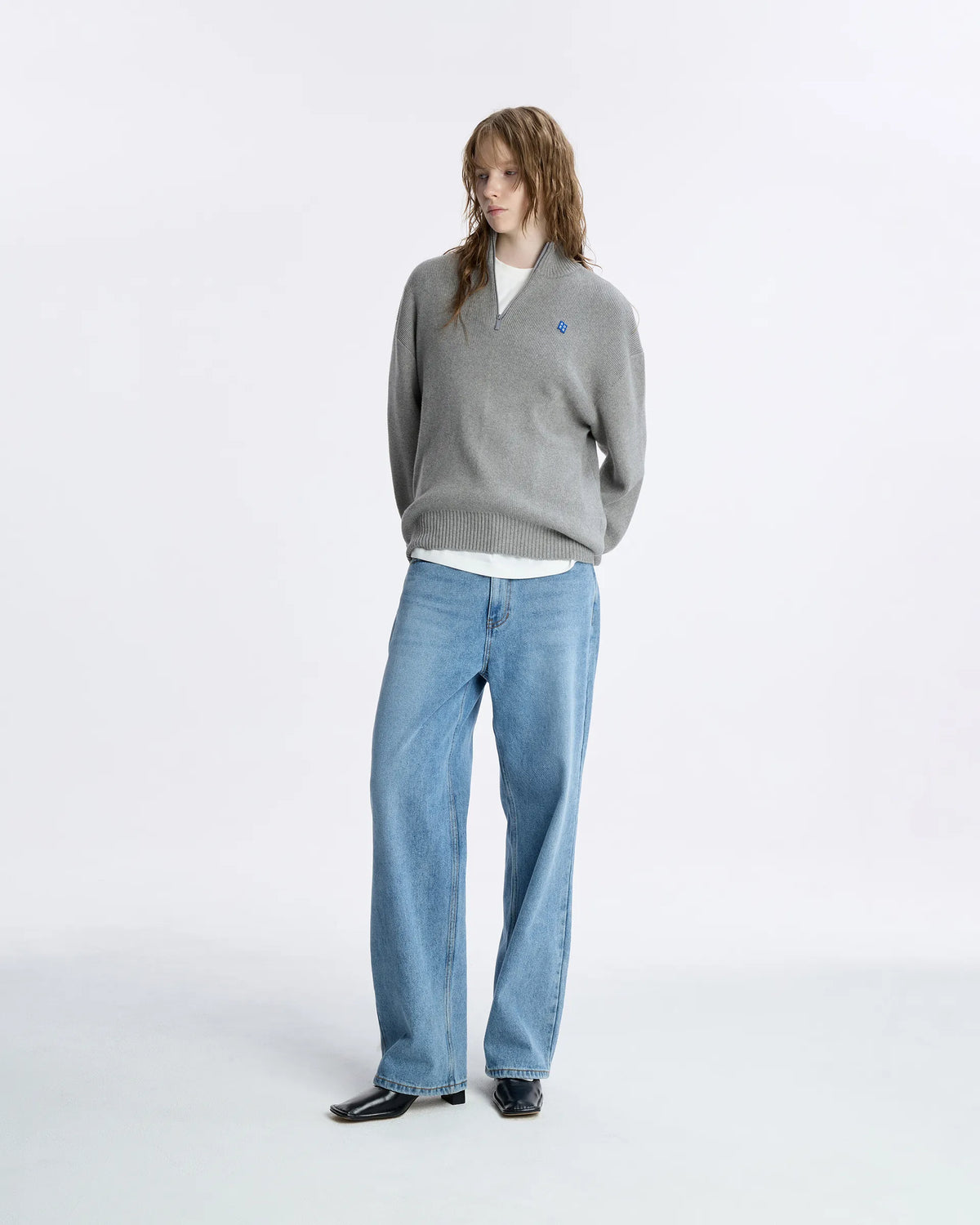 Ader Error - Sig; BL Tag Half Zip-Up Knit 01 (Grey) product image 9 | TRAB K-Fashion Australia