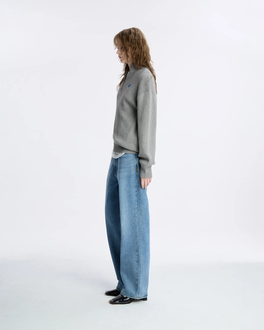 Ader Error - Sig; BL Tag Half Zip-Up Knit 01 (Grey) product image 10 | TRAB K-Fashion Australia