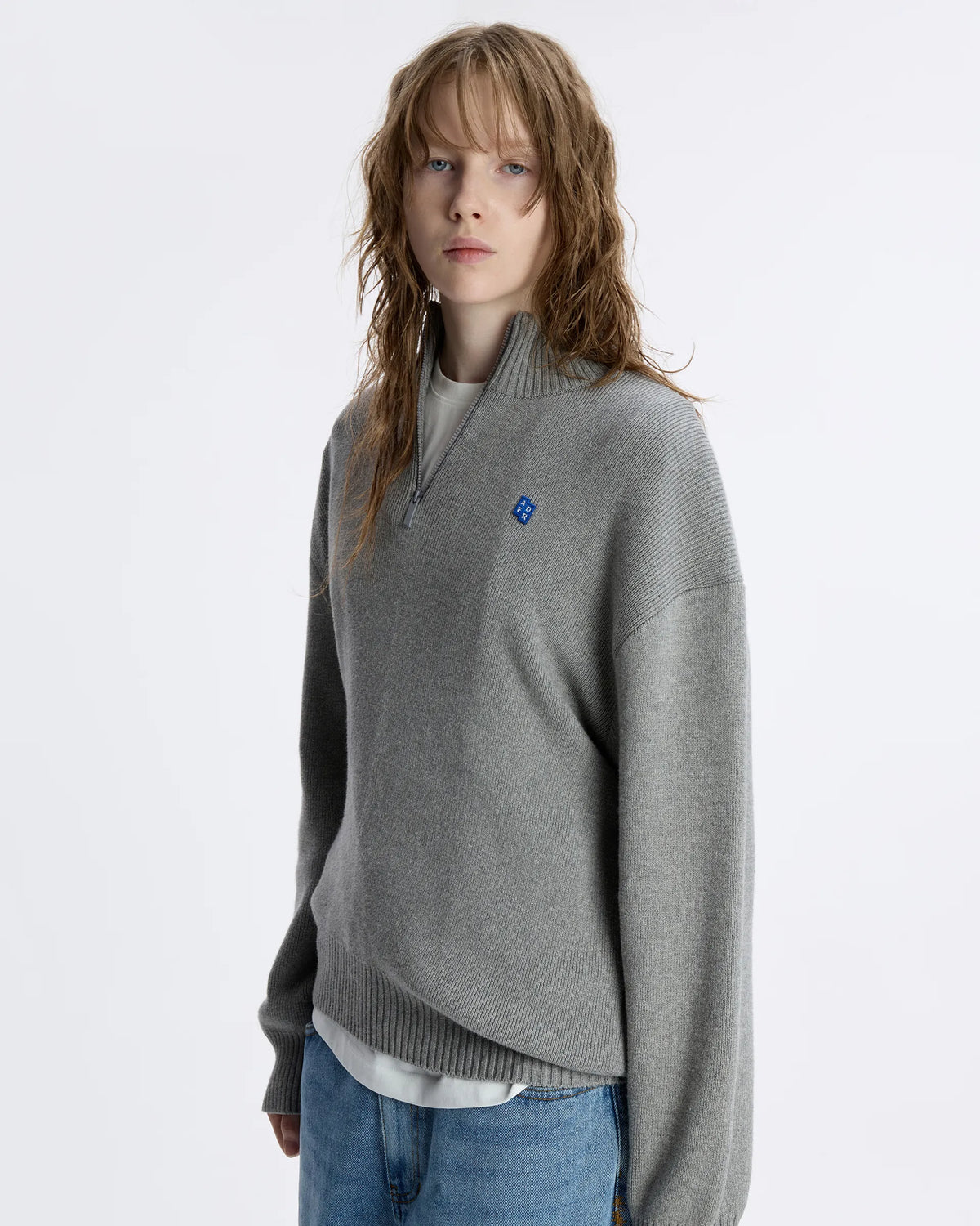 Ader Error - Sig; BL Tag Half Zip-Up Knit 01 (Grey) product image 12 | TRAB K-Fashion Australia