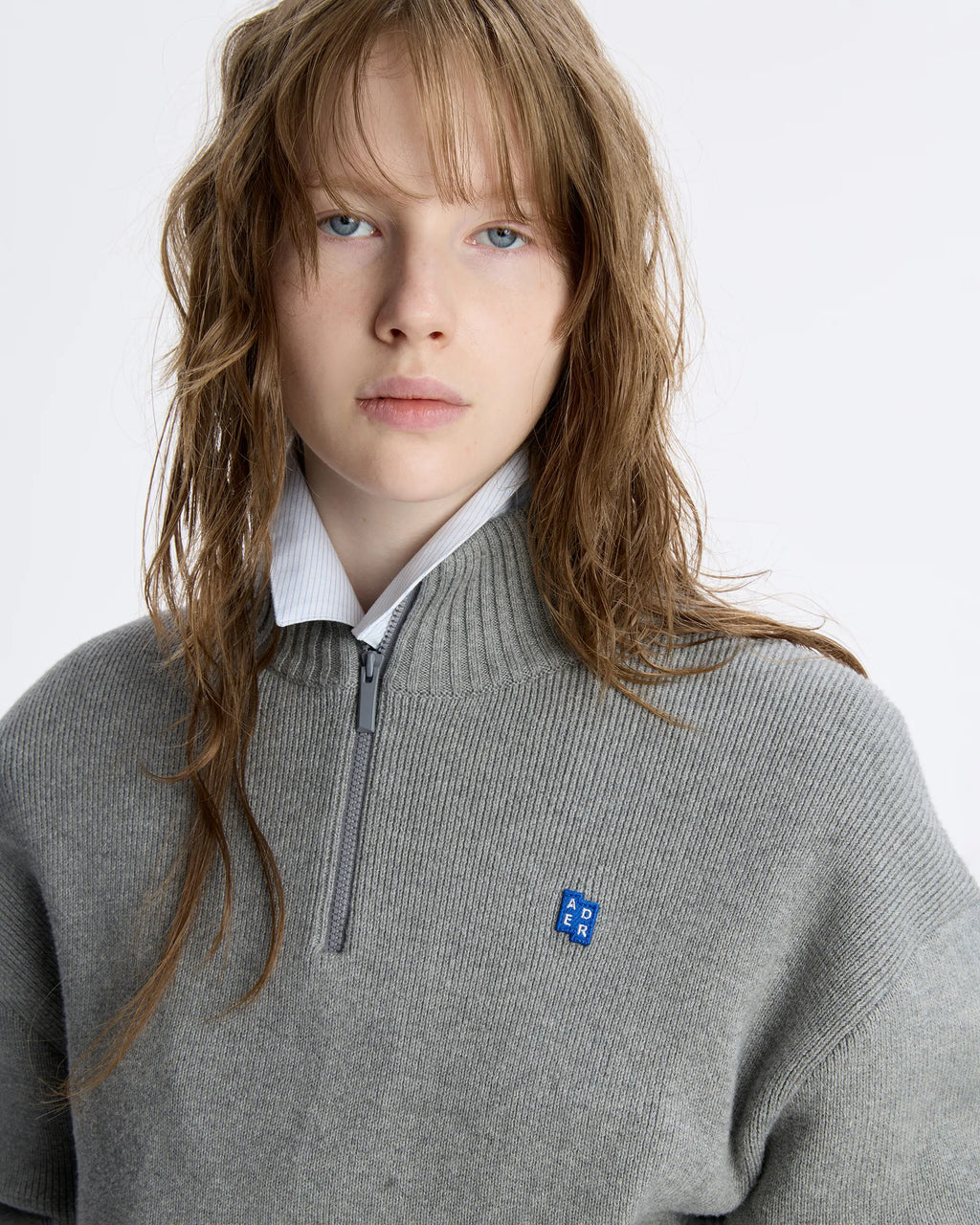 Ader Error - Sig; BL Tag Half Zip-Up Knit 01 (Grey) product image 14 | TRAB K-Fashion Australia