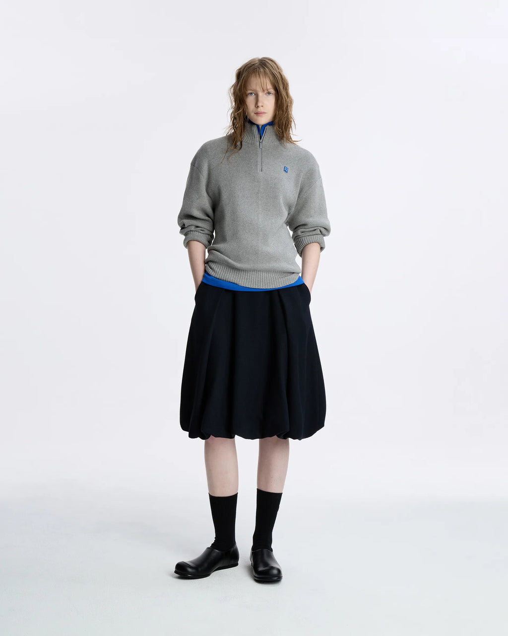 Ader Error - Sig; BL Tag Half Zip-Up Knit 01 (Grey) product image 16 | TRAB K-Fashion Australia