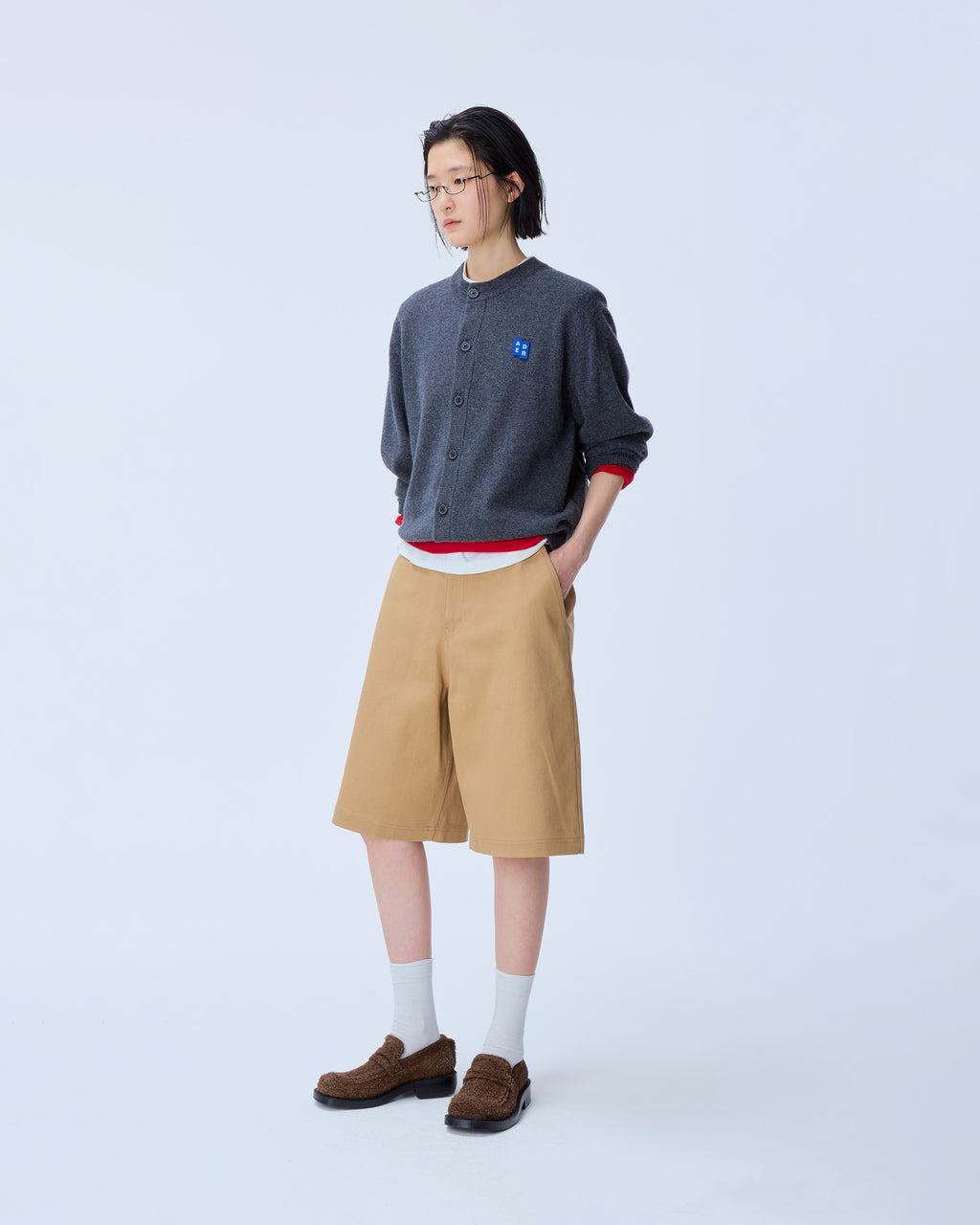 Ader Error - Sig; BL Tag cardigan 02 (Charcoal) product image 2 | TRAB K-Fashion Australia