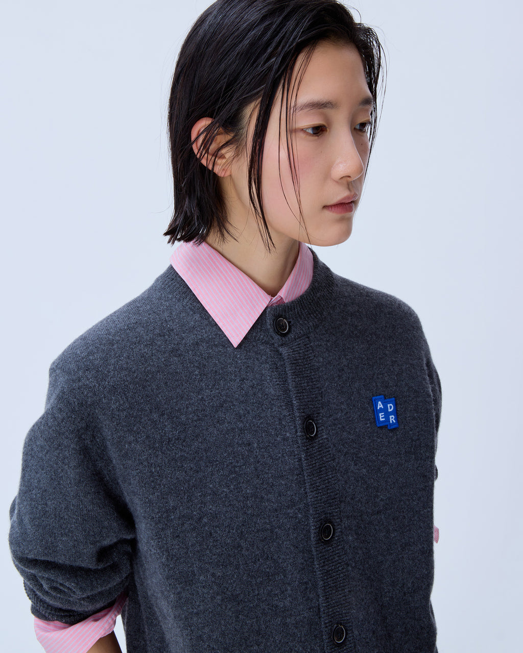 Ader Error - Sig; BL Tag cardigan 02 (Charcoal) product image 7 | TRAB K-Fashion Australia