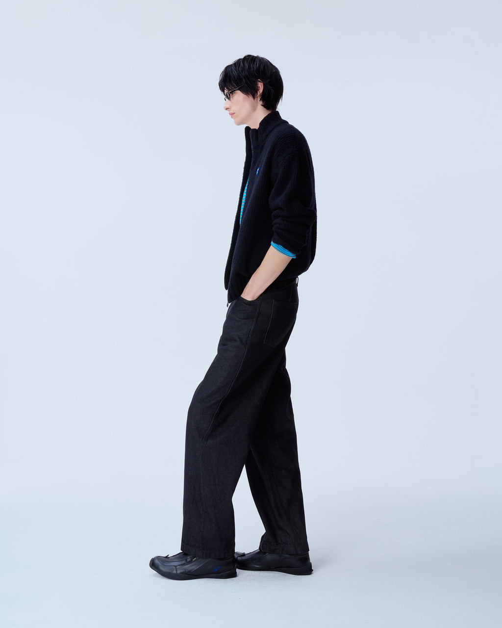 Ader Error - Sig; BL Tag knit zip-up 01 (Noir) product image 10 | TRAB K-Fashion Australia