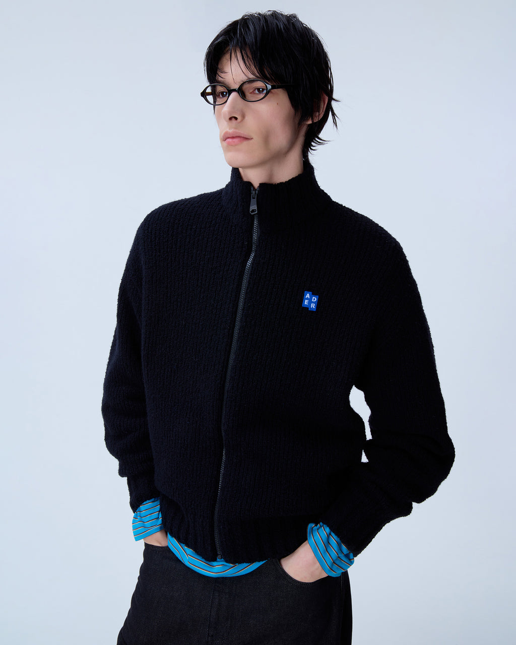 Ader Error - Sig; BL Tag knit zip-up 01 (Noir) product image 12 | TRAB K-Fashion Australia