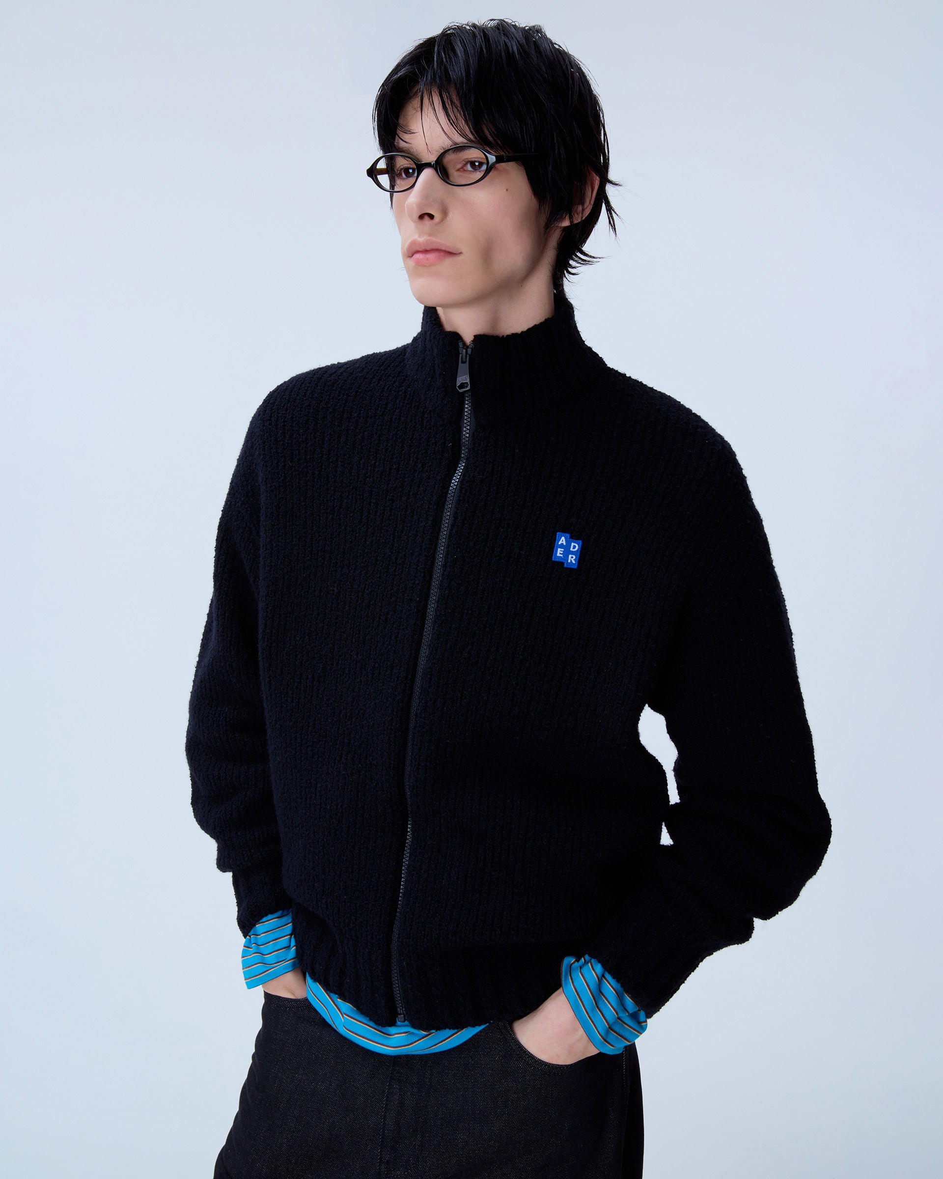 Ader Error - Sig; BL Tag knit zip-up 01 (Noir) product image 12 | TRAB K-Fashion Australia