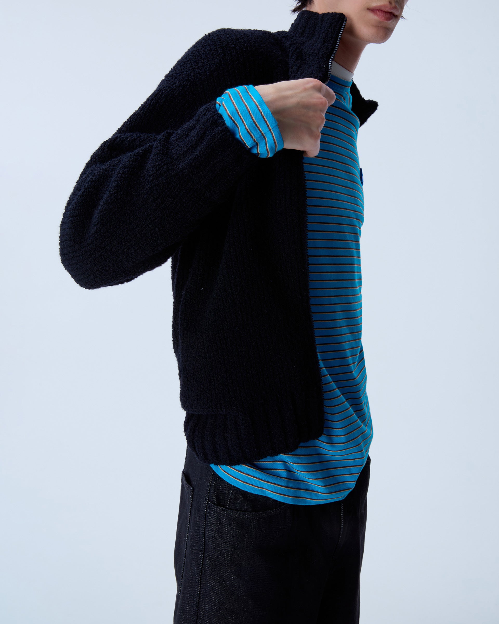 Ader Error - Sig; BL Tag knit zip-up 01 (Noir) product image 13 | TRAB K-Fashion Australia