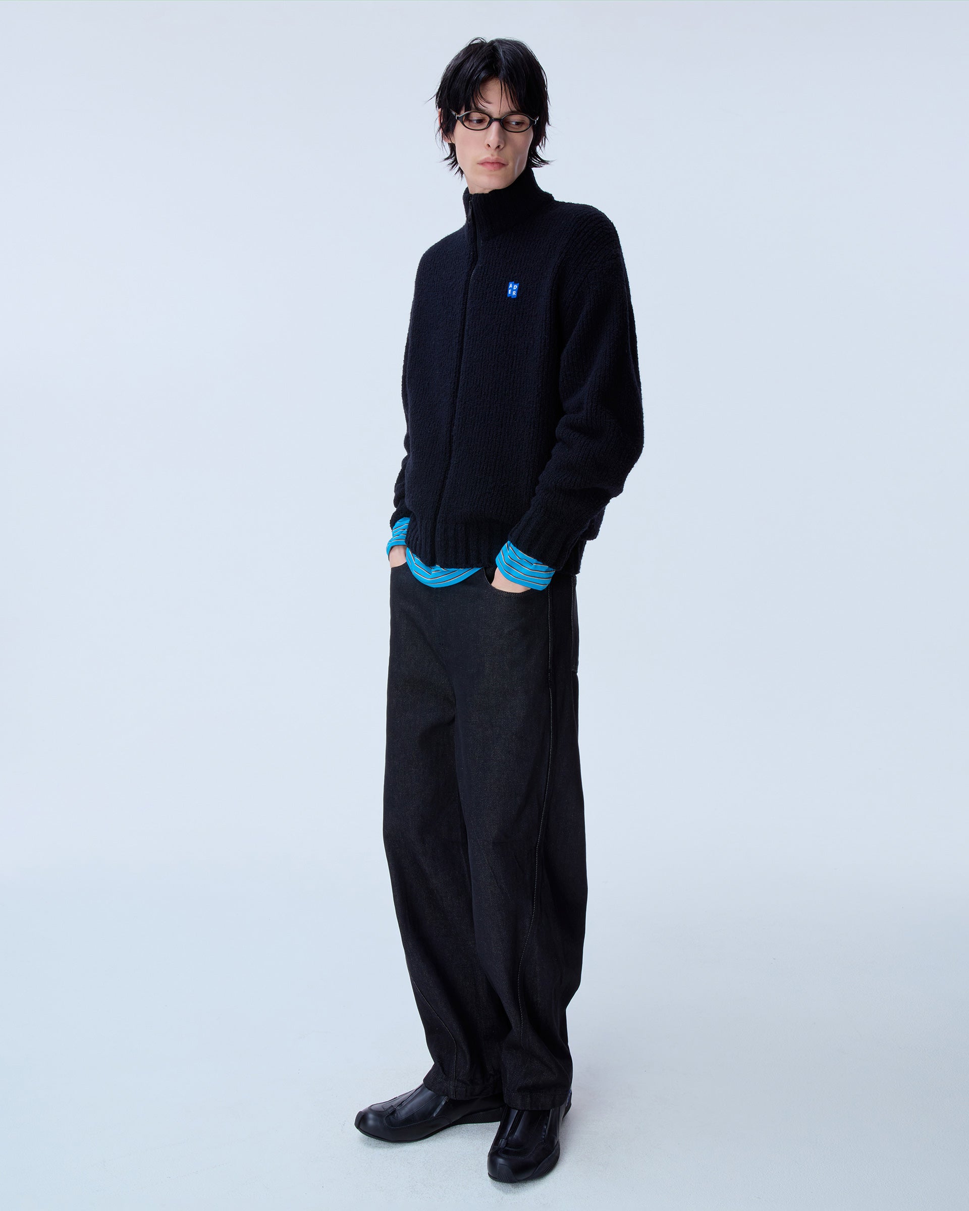 Ader Error - Sig; BL Tag knit zip-up 01 (Noir) product image 15 | TRAB K-Fashion Australia