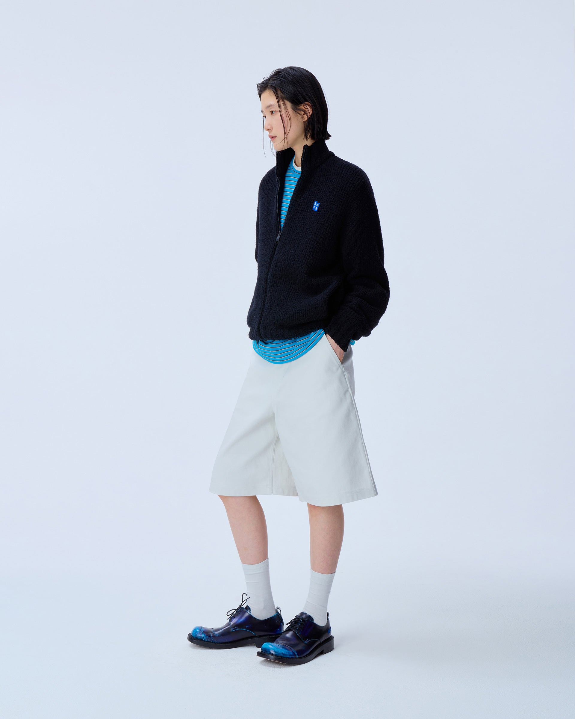 Ader Error - Sig; BL Tag knit zip-up 01 (Noir) product image 2 | TRAB K-Fashion Australia