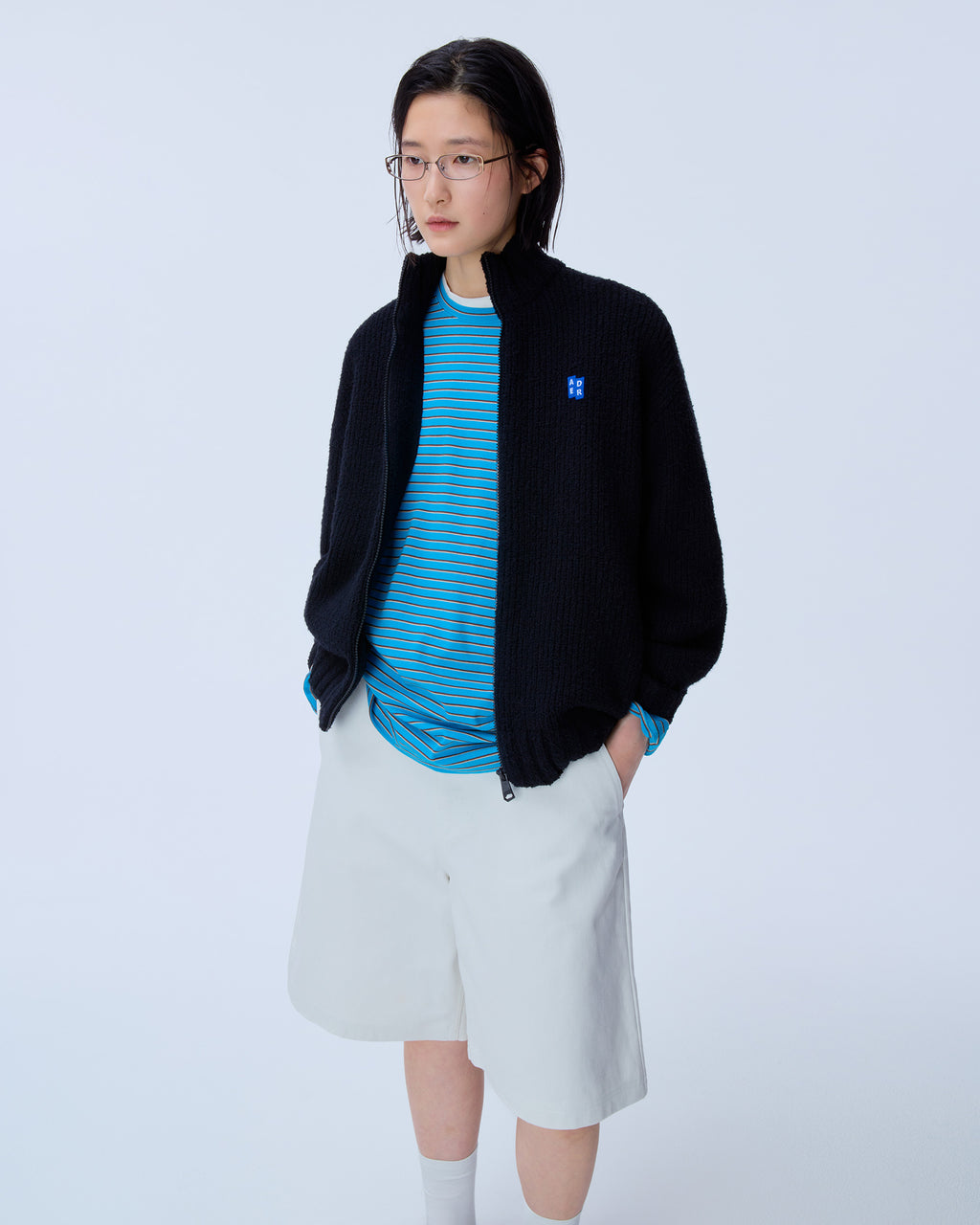 Ader Error - Sig; BL Tag knit zip-up 01 (Noir) product image 4 | TRAB K-Fashion Australia