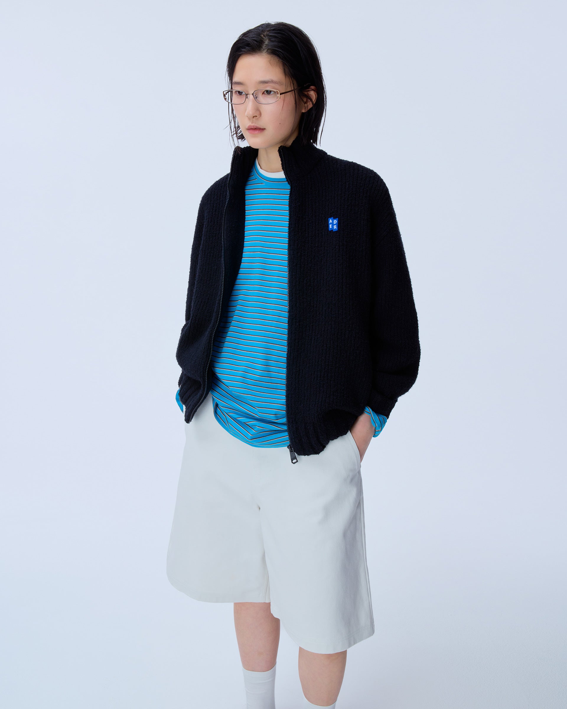 Ader Error - Sig; BL Tag knit zip-up 01 (Noir) product image 4 | TRAB K-Fashion Australia