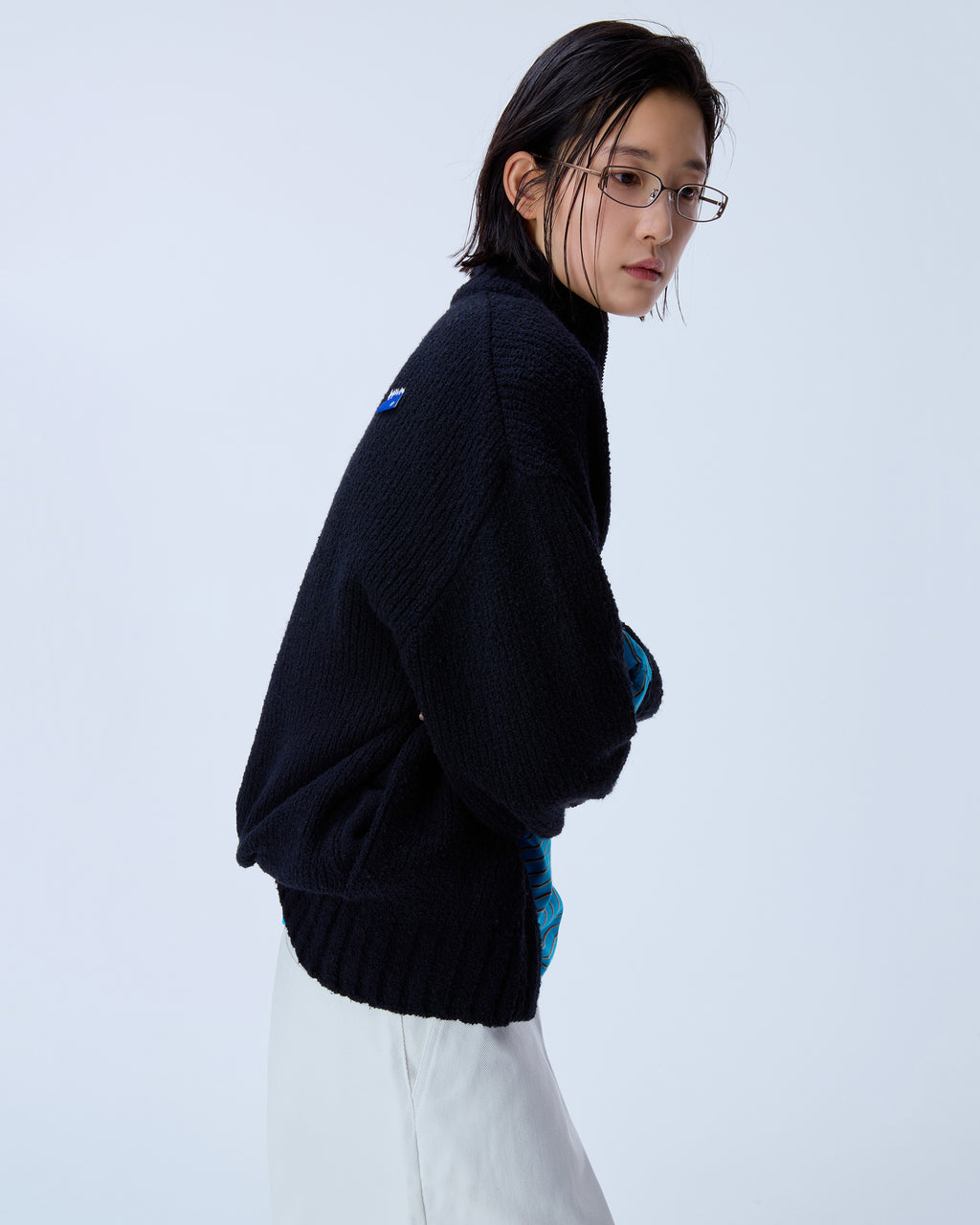 Ader Error - Sig; BL Tag knit zip-up 01 (Noir) product image 5 | TRAB K-Fashion Australia