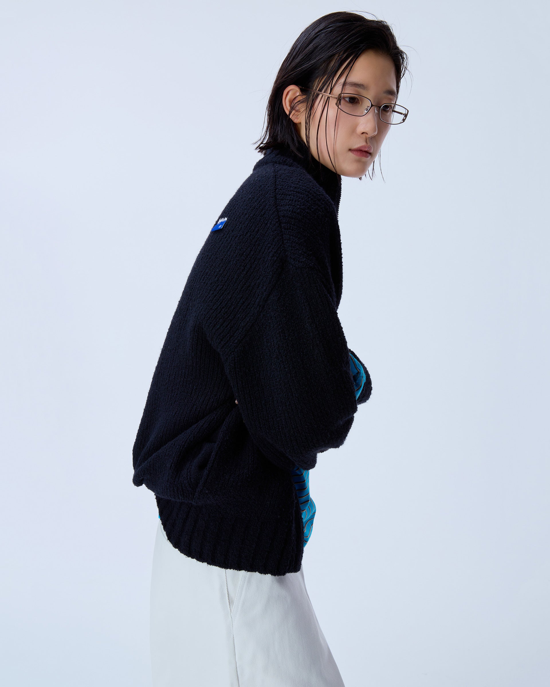 Ader Error - Sig; BL Tag knit zip-up 01 (Noir) product image 5 | TRAB K-Fashion Australia