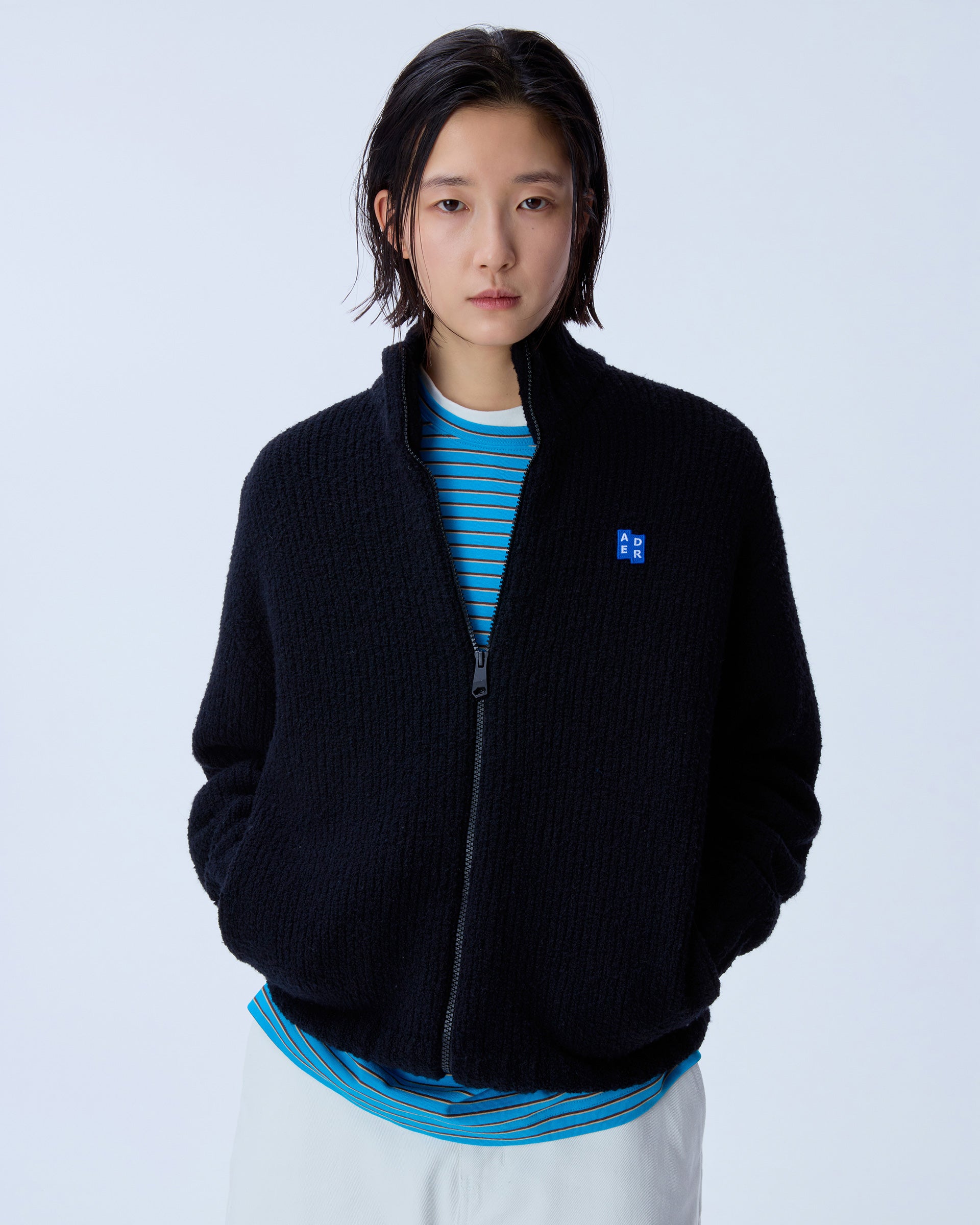 Ader Error - Sig; BL Tag knit zip-up 01 (Noir) product image 6 | TRAB K-Fashion Australia