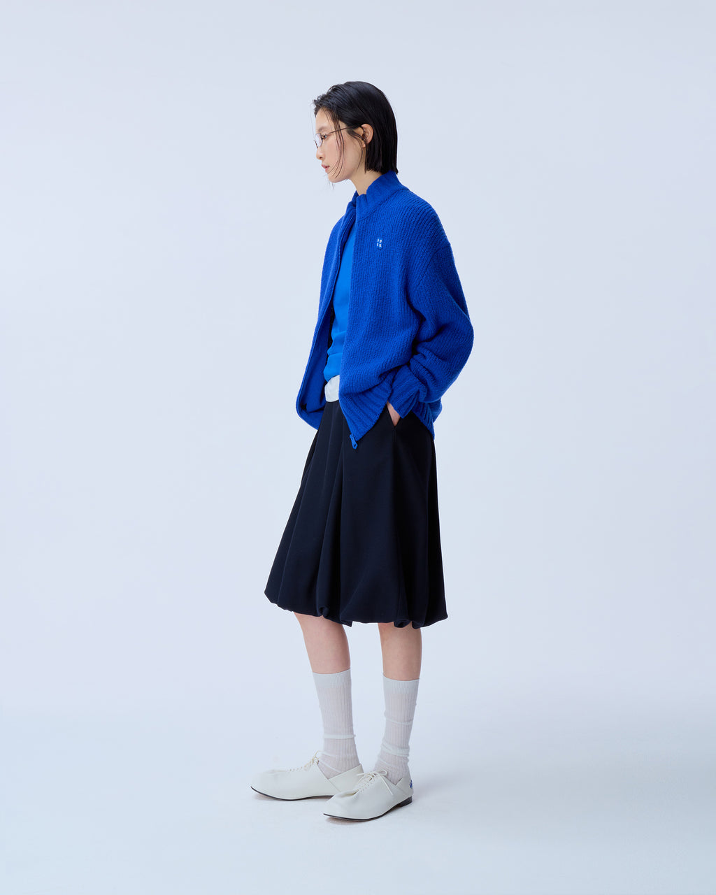 Ader Error - Sig; BL Tag knit zip-up 01 (Z-Blue) product image 2 | TRAB K-Fashion Australia