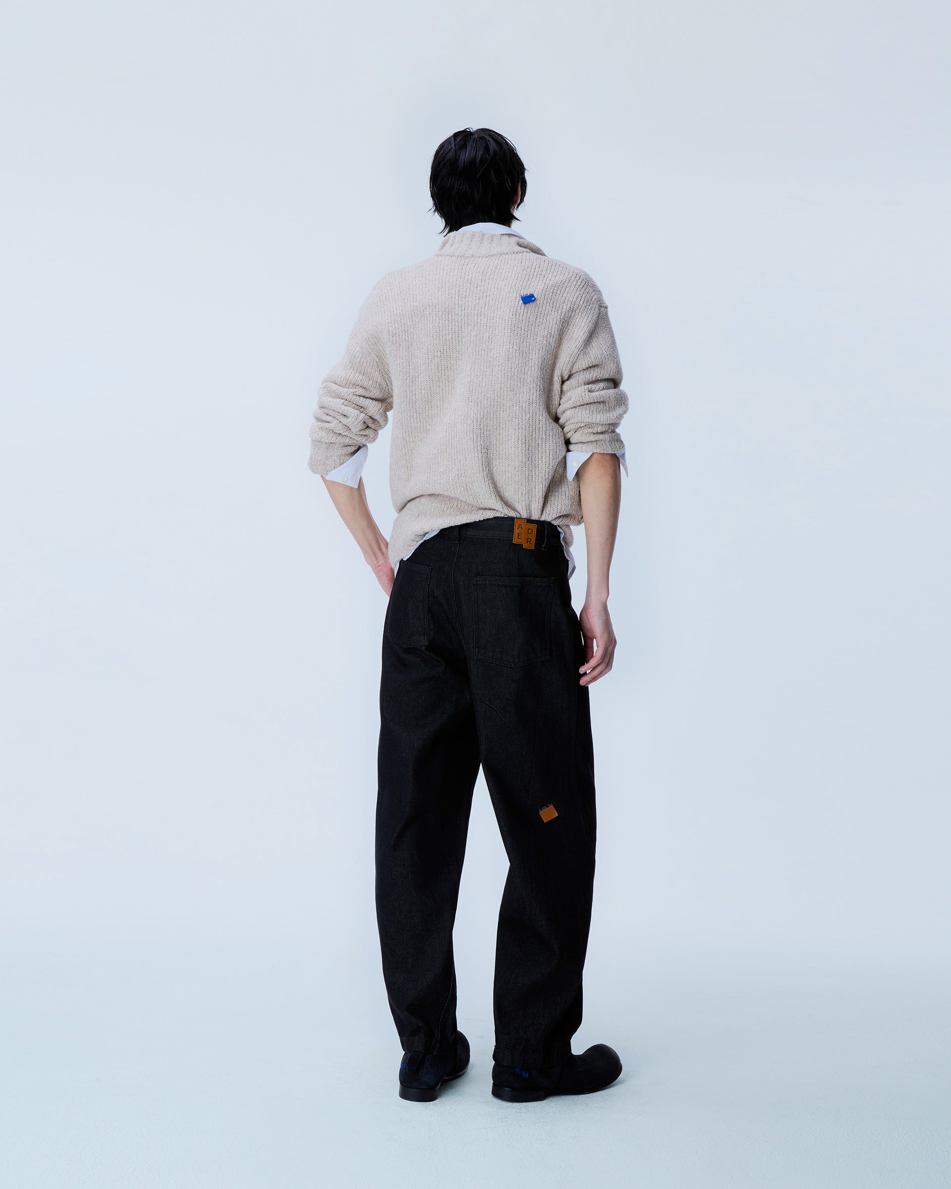 Ader Error - Sig; BL Tag knit zip-up 01 (Oatmeal) product image 11 | TRAB K-Fashion Australia
