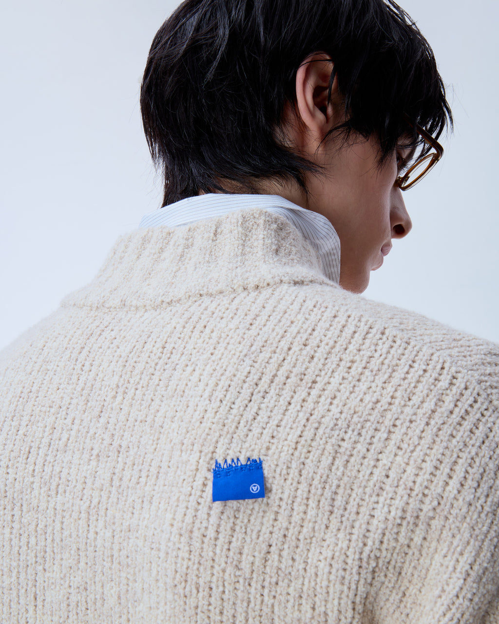 Ader Error - Sig; BL Tag knit zip-up 01 (Oatmeal) product image 14 | TRAB K-Fashion Australia