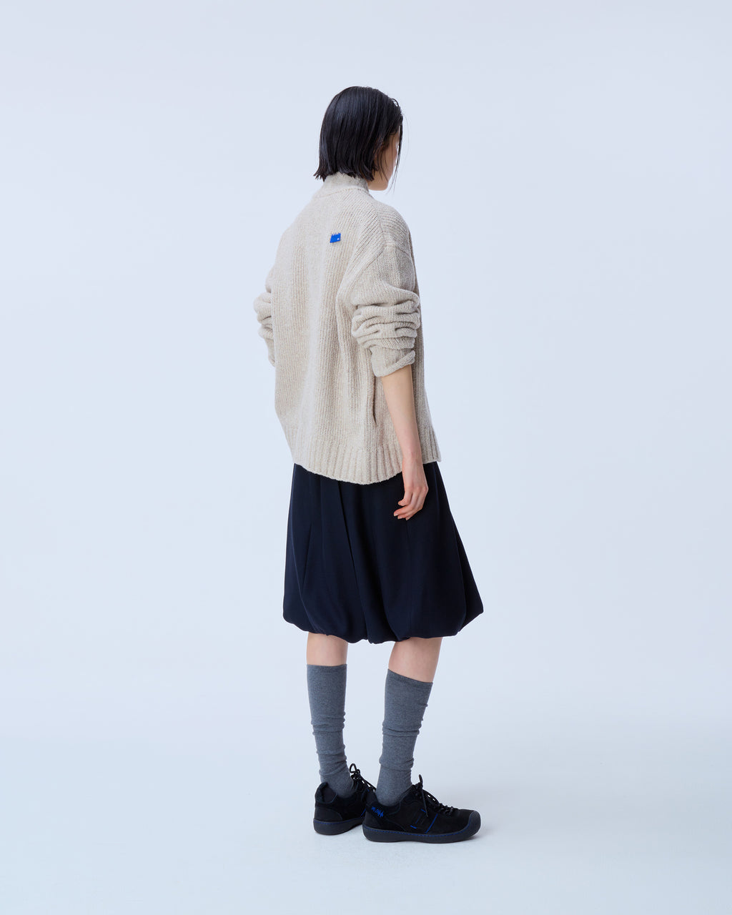 Ader Error - Sig; BL Tag knit zip-up 01 (Oatmeal) product image 2 | TRAB K-Fashion Australia