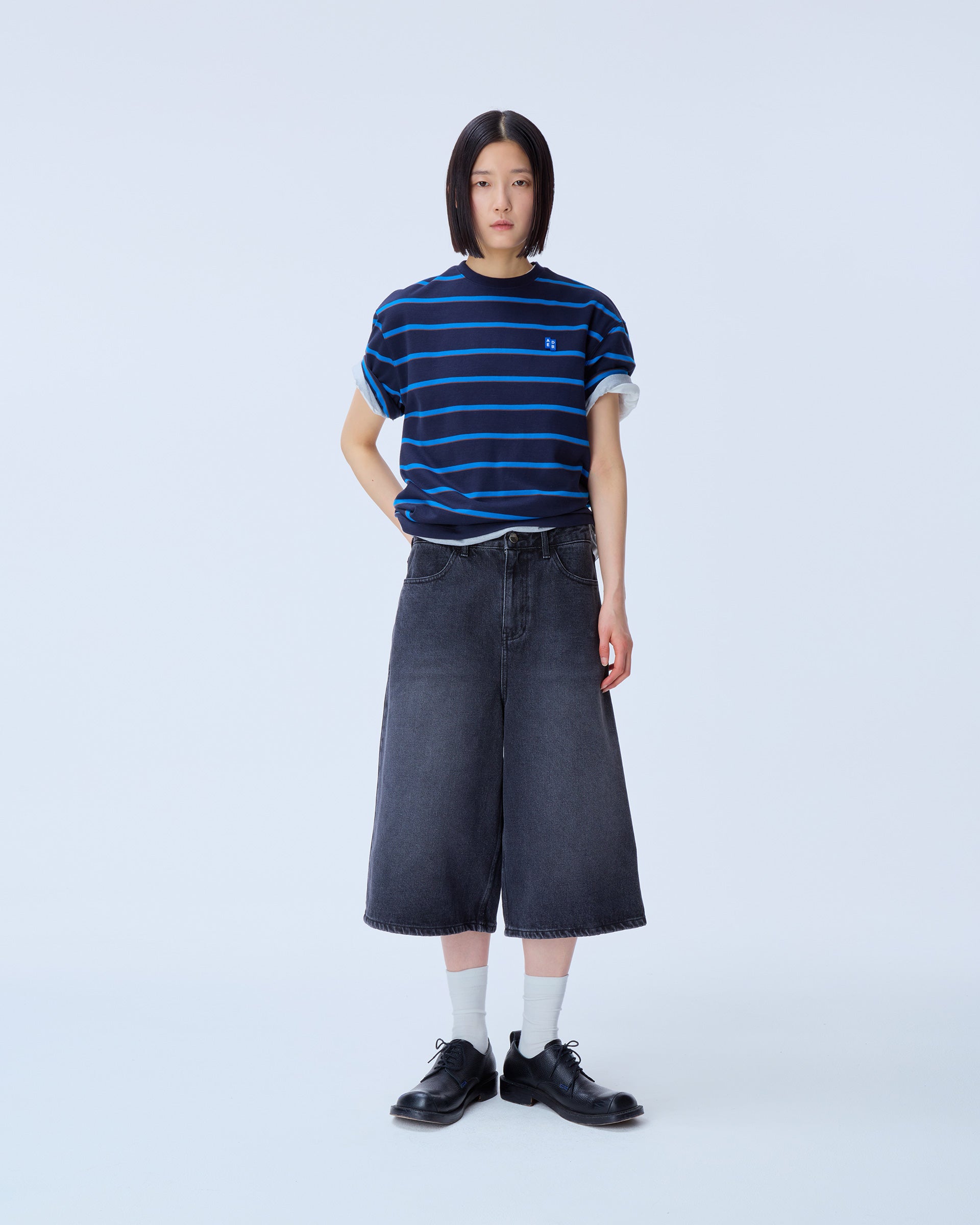 Ader Error - Sig; SV Tag short jeans 01 (Noir) product image 1 | TRAB K-Fashion Australia