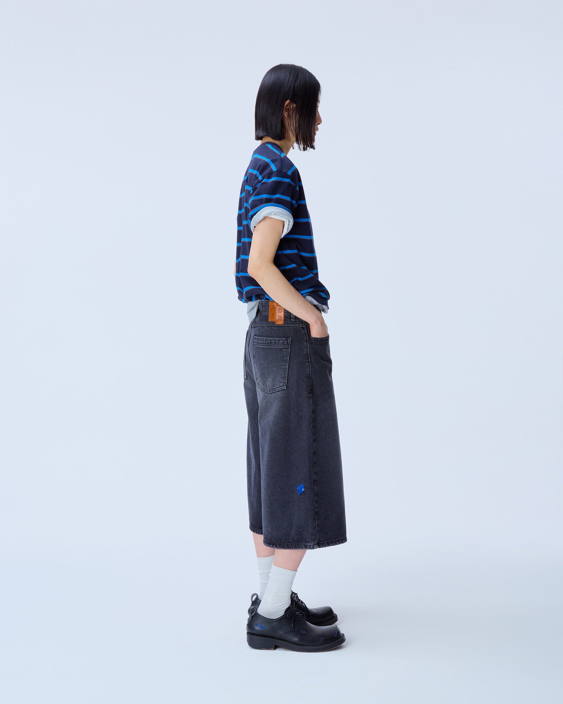 Ader Error - Sig; SV Tag short jeans 01 (Noir) product image 2 | TRAB K-Fashion Australia