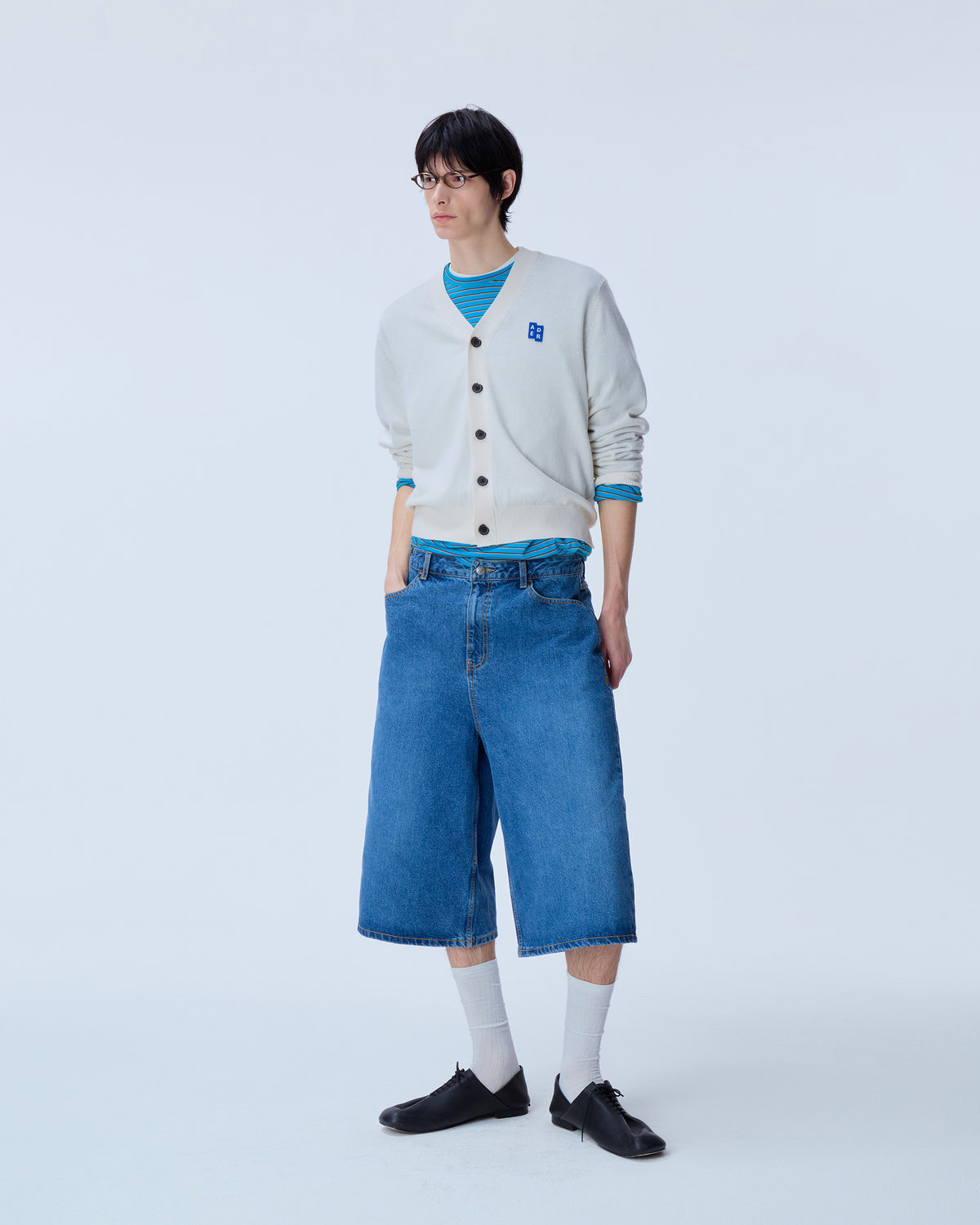 Ader Error - Sig; SV Tag short jeans 01 (Blue) product image 1 | TRAB K-Fashion Australia
