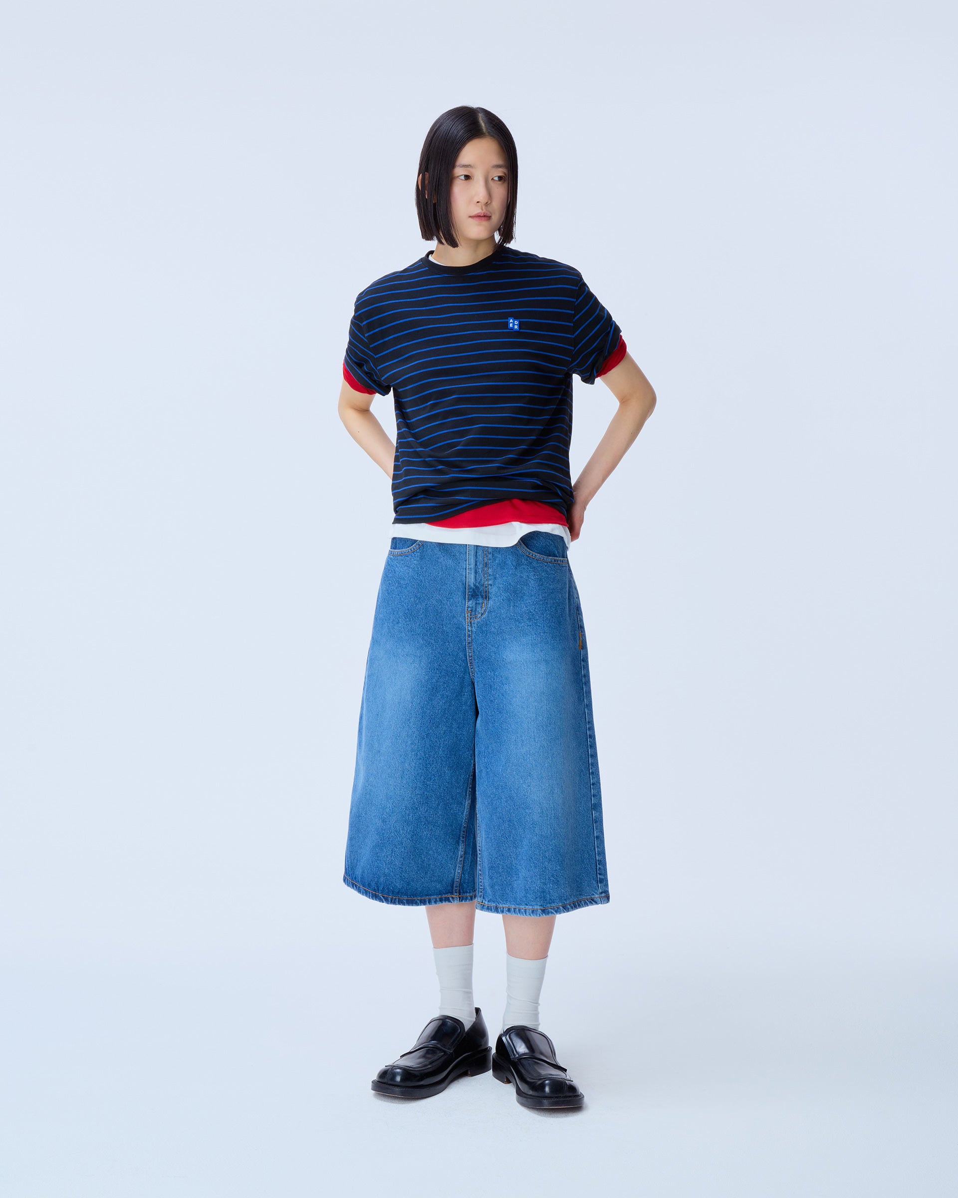 Ader Error - Sig; SV Tag short jeans 01 (Blue) product image 1 | TRAB K-Fashion Australia