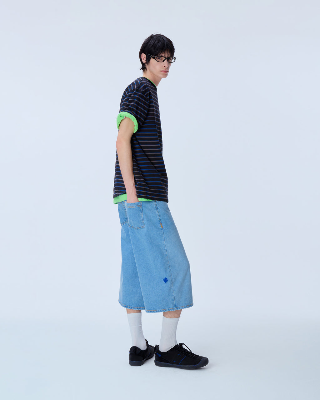 Ader Error - Sig; SV Tag short jeans 01 (Sky Blue) product image 2 | TRAB K-Fashion Australia
