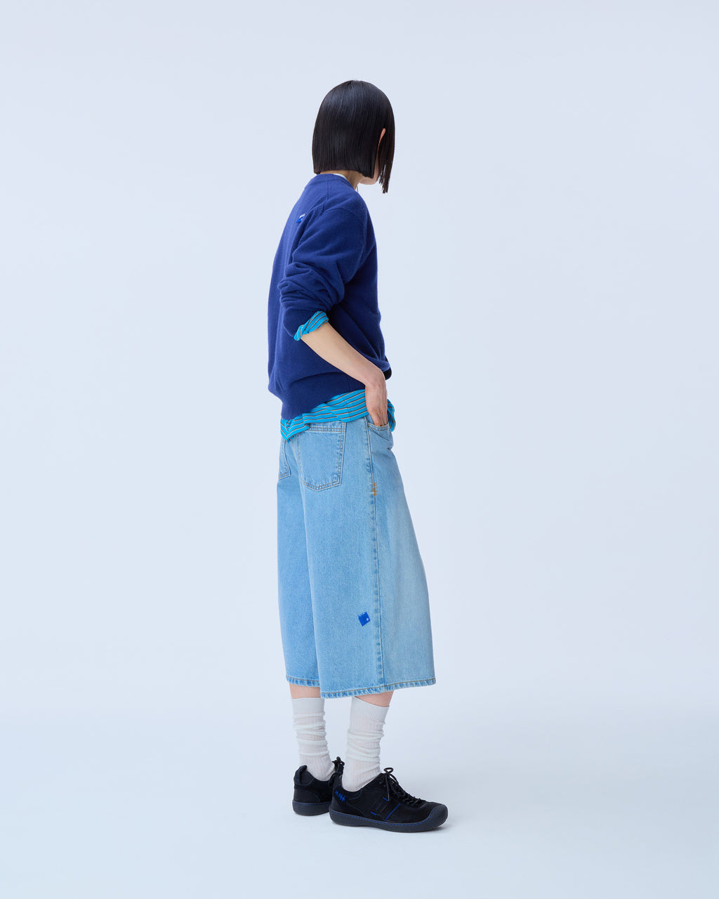 Ader Error - Sig; SV Tag short jeans 01 (Sky Blue) product image 2 | TRAB K-Fashion Australia