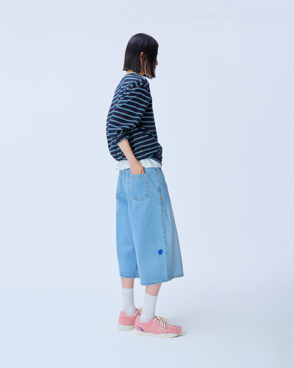 Ader Error - Sig; SV Tag short jeans 01 (Sky Blue) product image 7 | TRAB K-Fashion Australia