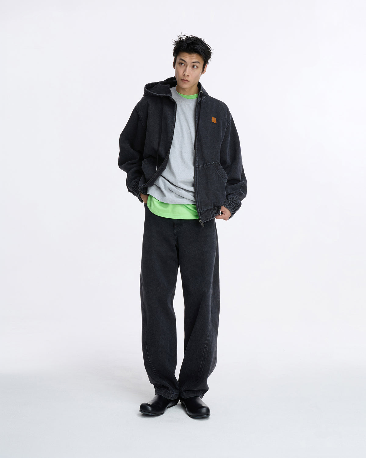 Ader Error - Sig; SV Tag hooded work jacket 01 (Noir) product image 1 | TRAB K-Fashion Australia