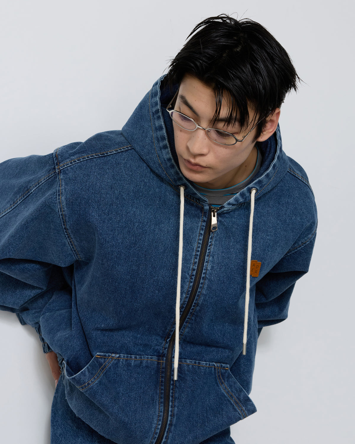 Ader Error - Sig; SV Tag hooded work jacket 01 (Blue) product image 4 | TRAB K-Fashion Australia