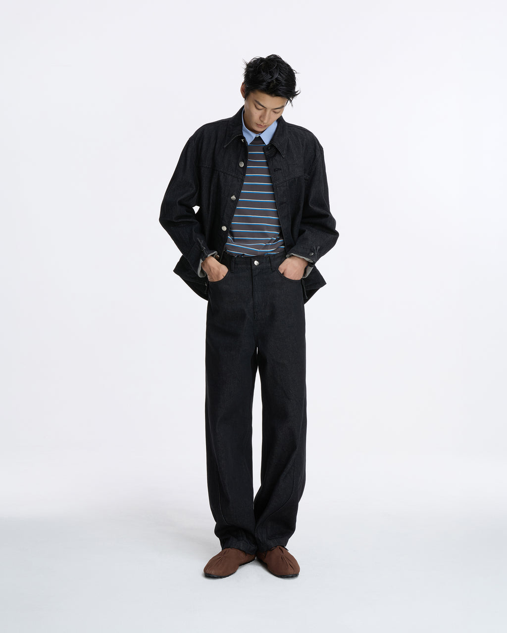 Ader Error - Sig; SV Tag Trucker jacket 01 (Noir) product image 1 | TRAB K-Fashion Australia