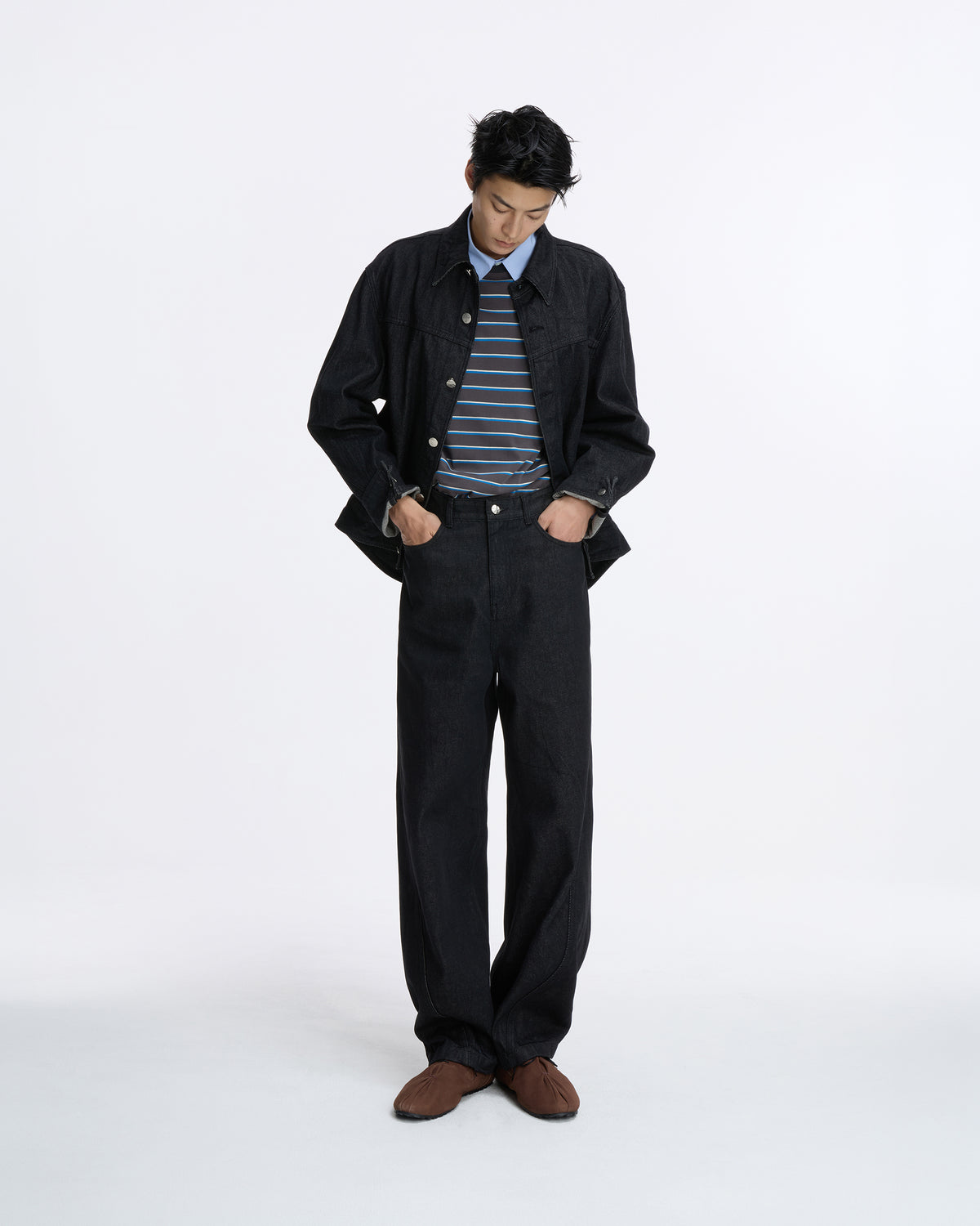 Ader Error - Sig; SV Tag Trucker jacket 01 (Noir) product image 1 | TRAB K-Fashion Australia