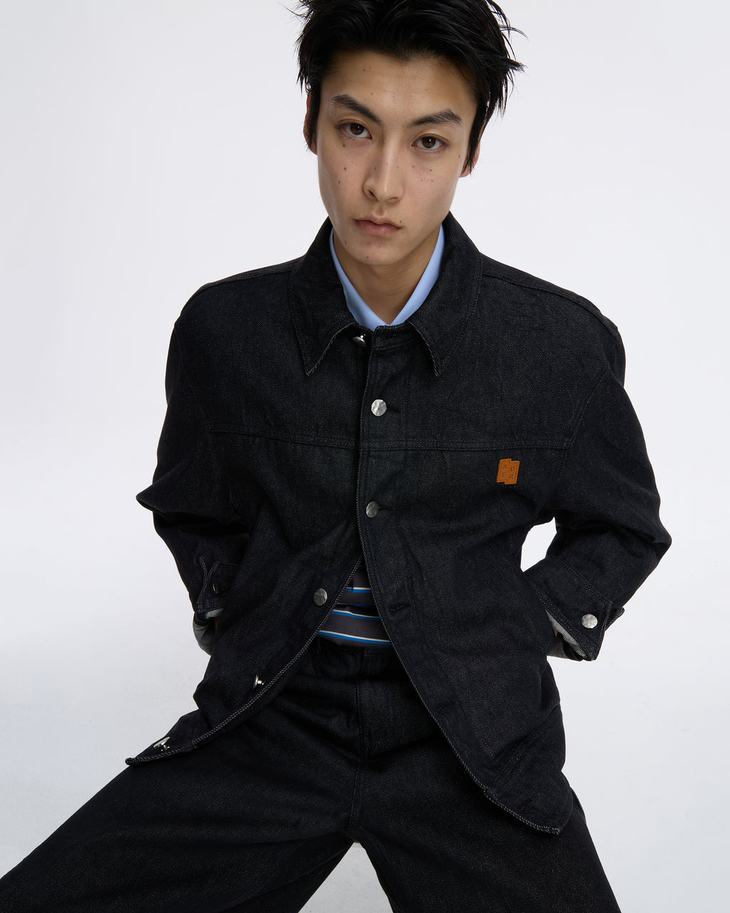 Ader Error - Sig; SV Tag Trucker jacket 01 (Noir) product image 4 | TRAB K-Fashion Australia