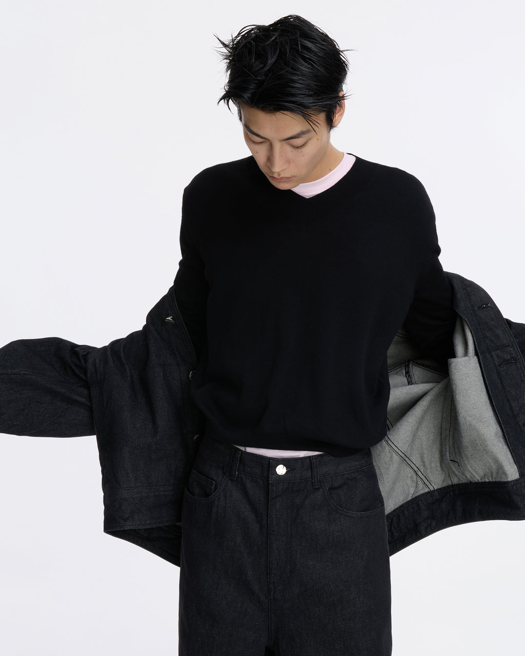 Ader Error - Sig; SV Tag Trucker jacket 01 (Noir) product image 5 | TRAB K-Fashion Australia